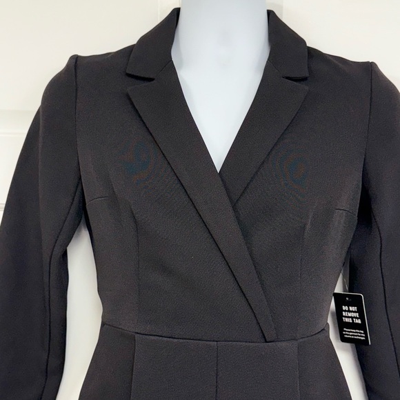 NEW Express Jumpsuit Size 4 Classic Black Long Sleeve Ankle Pants Romper NWT - Picture 5 of 12